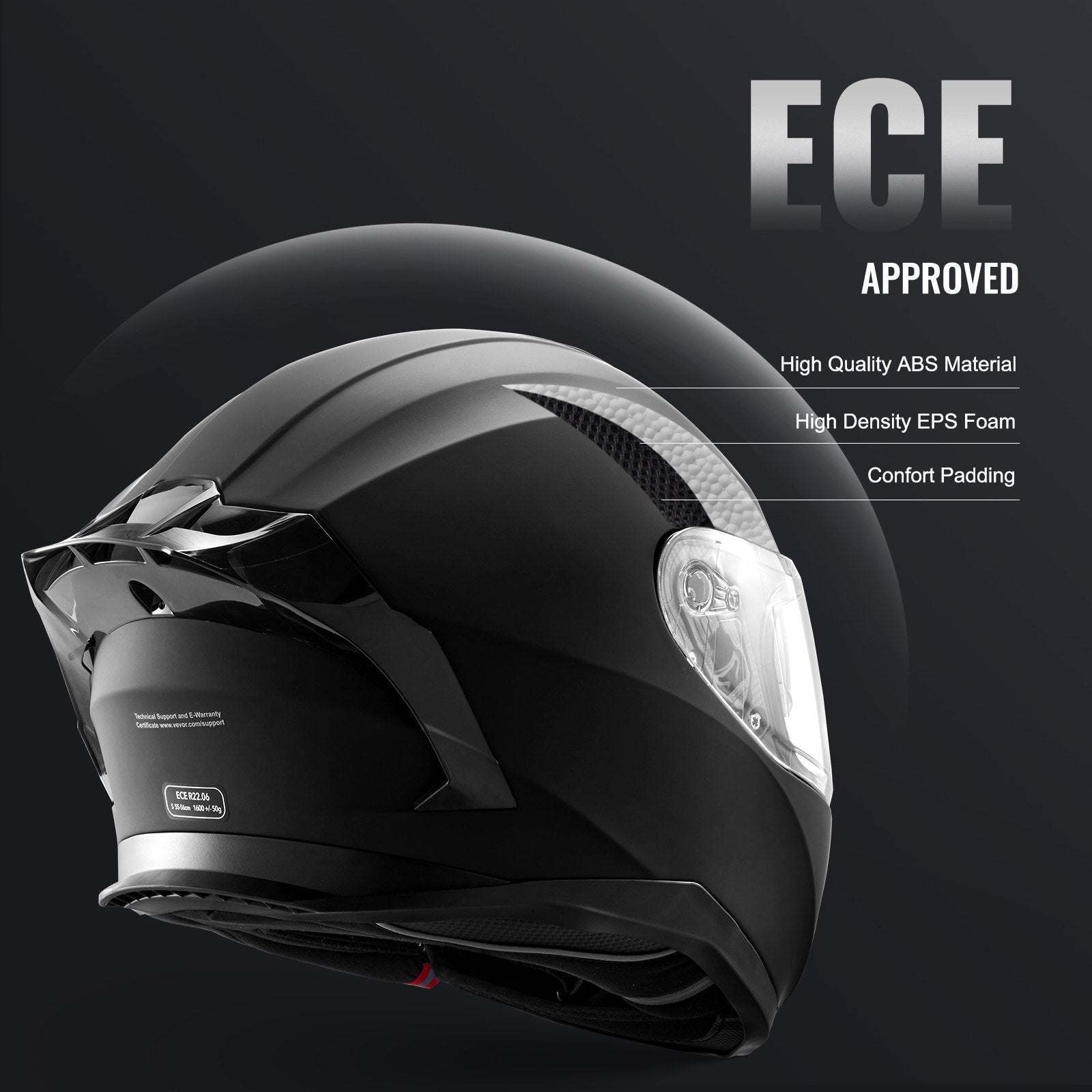 Full Face Motorcycle Helmet Motocross Helmet with Bluetooth Slot