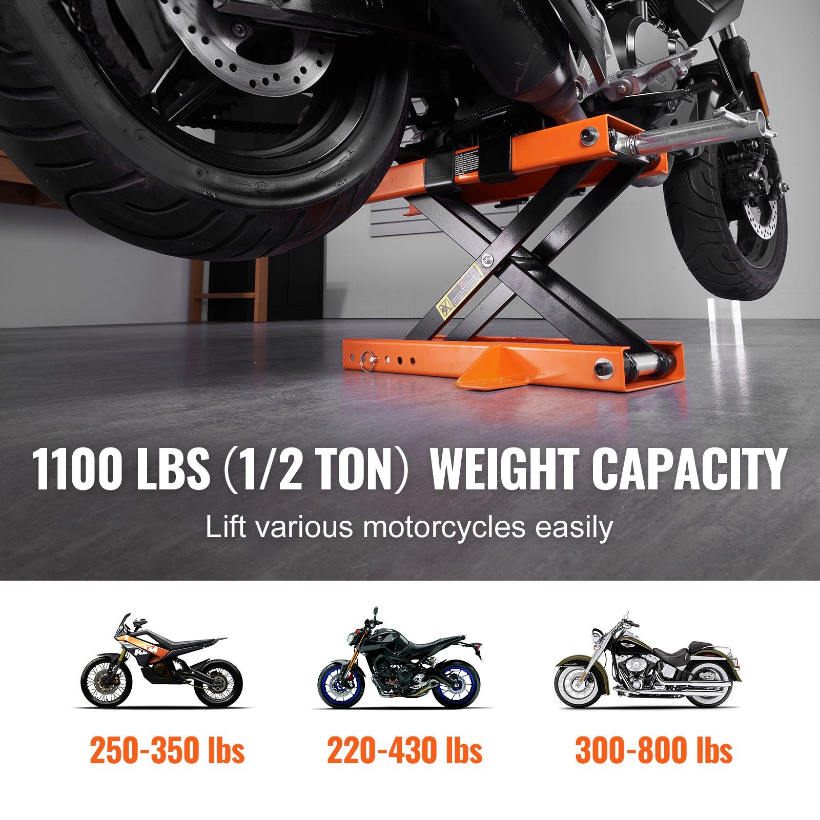 Motorcycle Lift Scissor Jack Stand 1100 Lb with Saddle ATV Lift Dirt Bike