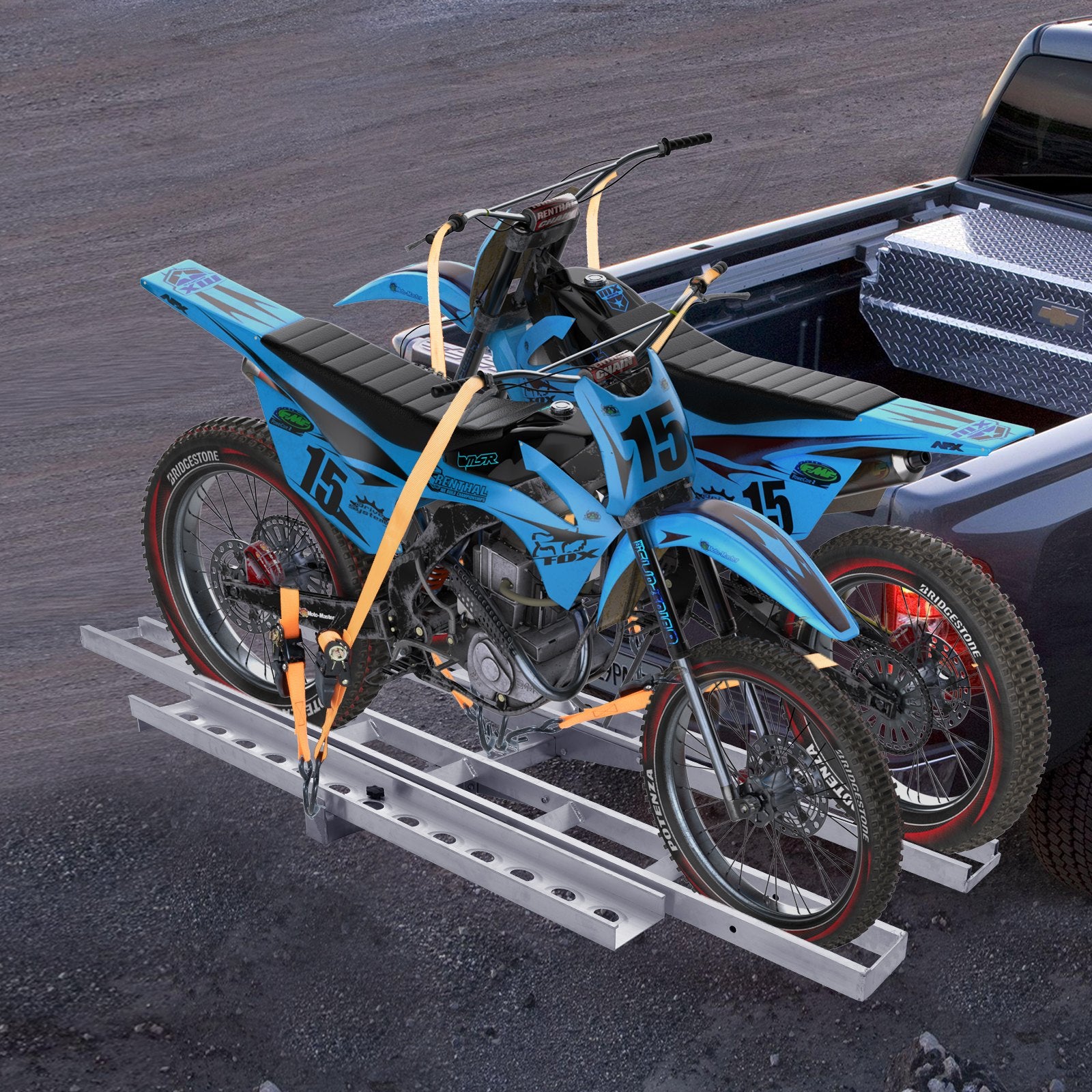 Motorcycle Carrier, 2-Bike 272.15KGS Aluminum Motorcycle Carrier Hitch Mount, Loading Ramp, Scooter Dirt Bike Trailer Hauler, Ratchet Straps and Stabilizer, for Car, Truck with 2