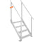 Dock Ladder 4 Step, Dock Stairs 30''-38'' Adjustable Height, 227 kgs Load Capacity, Aluminum Pontoon Boat Ladder with Dual Handrails & Nonslip Mat for Ship/Lake/Pool/Marine Boarding