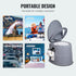 Portable Camping Toilet 5L Porta Potty with Bucket Phone & Paper Holder