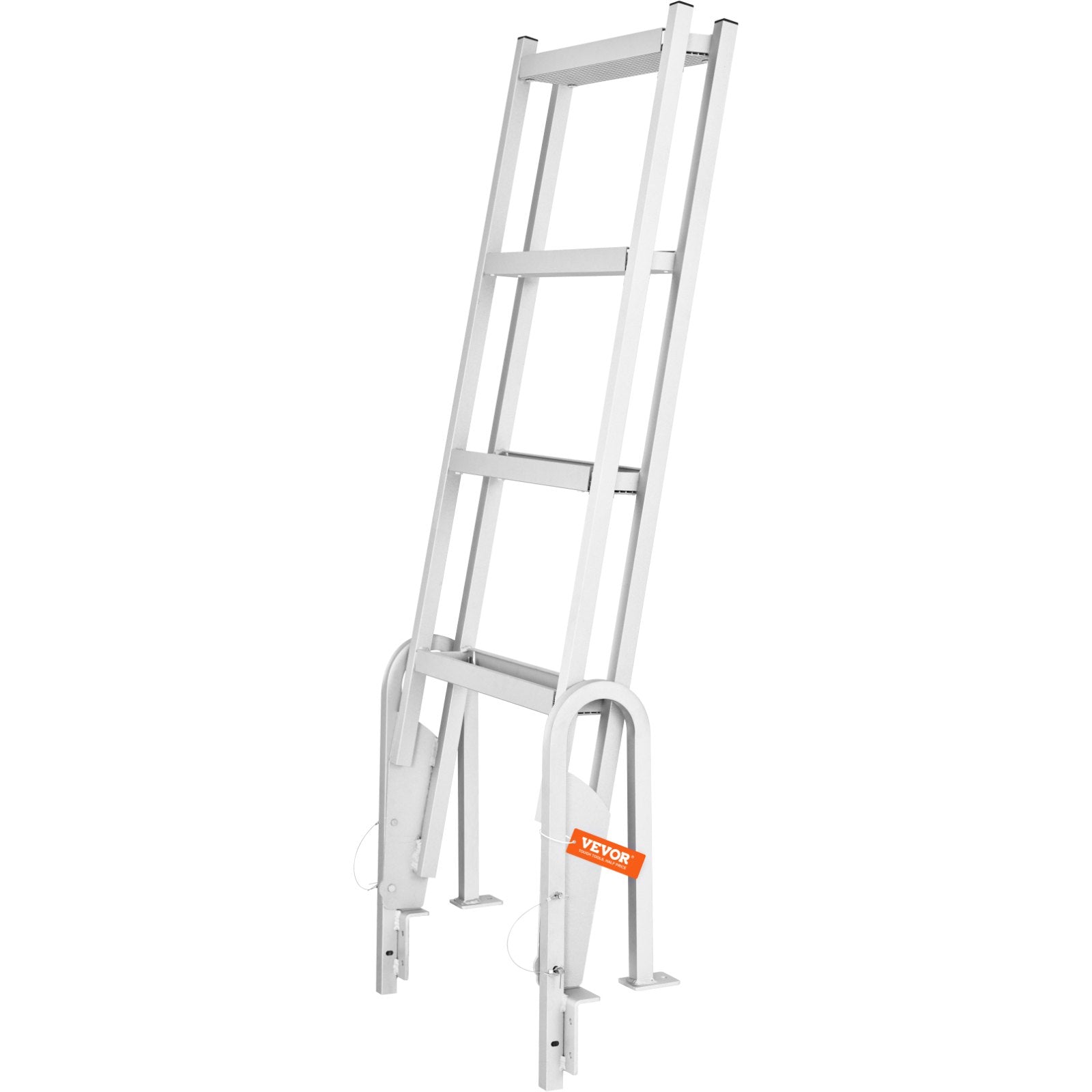 Dock Ladder Flip Up 4 Steps, 159 kg Load Capacity, Aluminum Pontoon Boat Ladder with 4