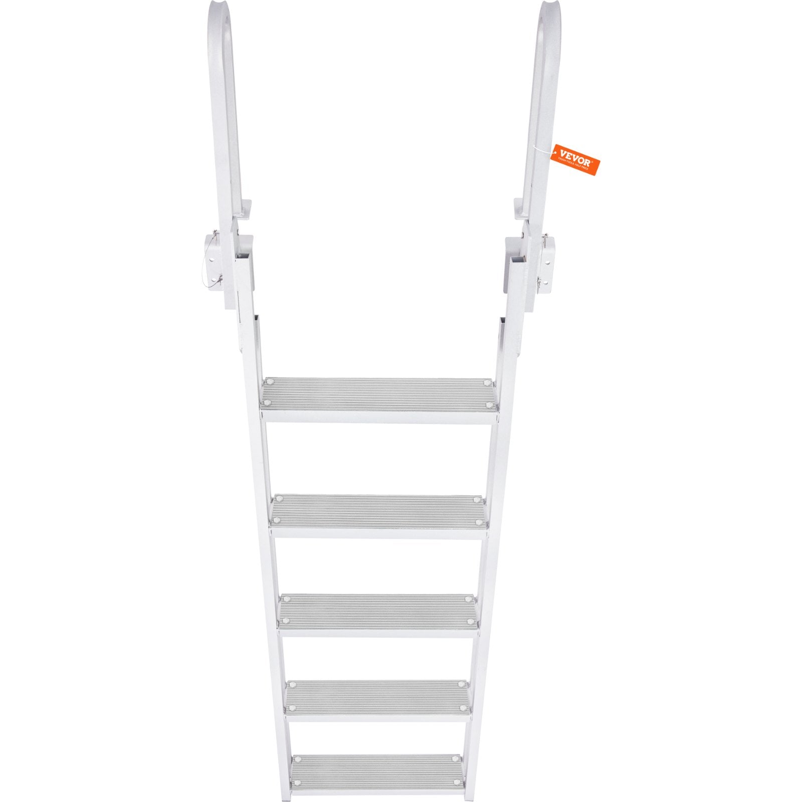 Dock Ladder Flip Up 5 Steps, 350lbs Load Capacity, Aluminum Pontoon Boat Ladder with 4