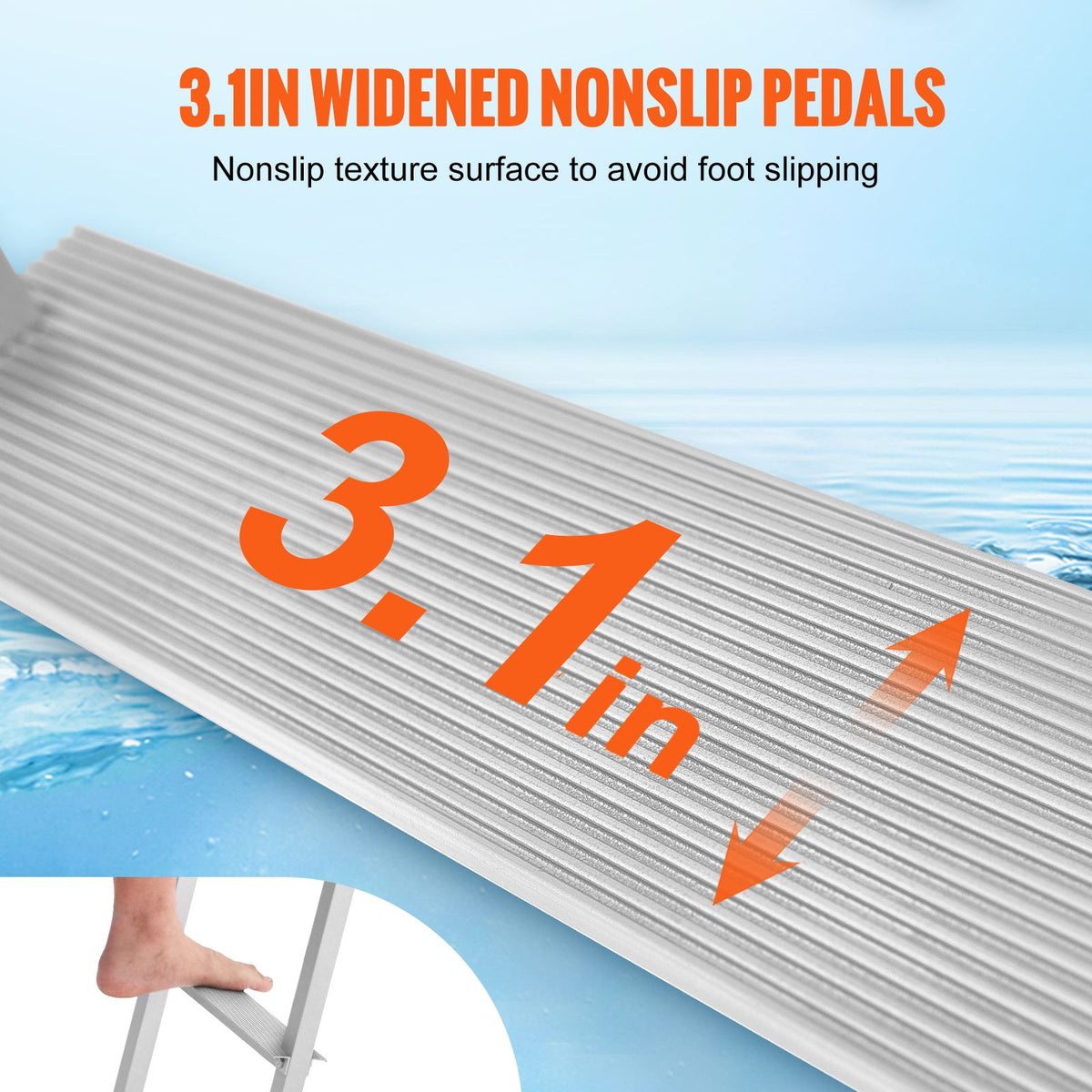 4 Step Aluminum Dock Ladder 500lbs Pontoon Boat Ladder Removable Marine