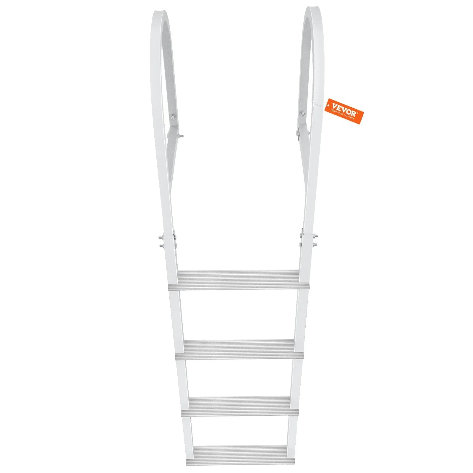 Dock Ladder, Removable 4 Steps, 500 lbs Load Capacity, Aluminum Alloy Pontoon Boat Ladder with 3.1'' Wide Step & Nonslip Rubber Mat, Easy to Install for Ship/Lake/Pool/Marine Boarding