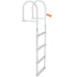 Dock Ladder, Removable 4 Steps, 500 lbs Load Capacity, Aluminum Alloy Pontoon Boat Ladder with 3.1'' Wide Step & Nonslip Rubber Mat, Easy to Install for Ship/Lake/Pool/Marine Boarding