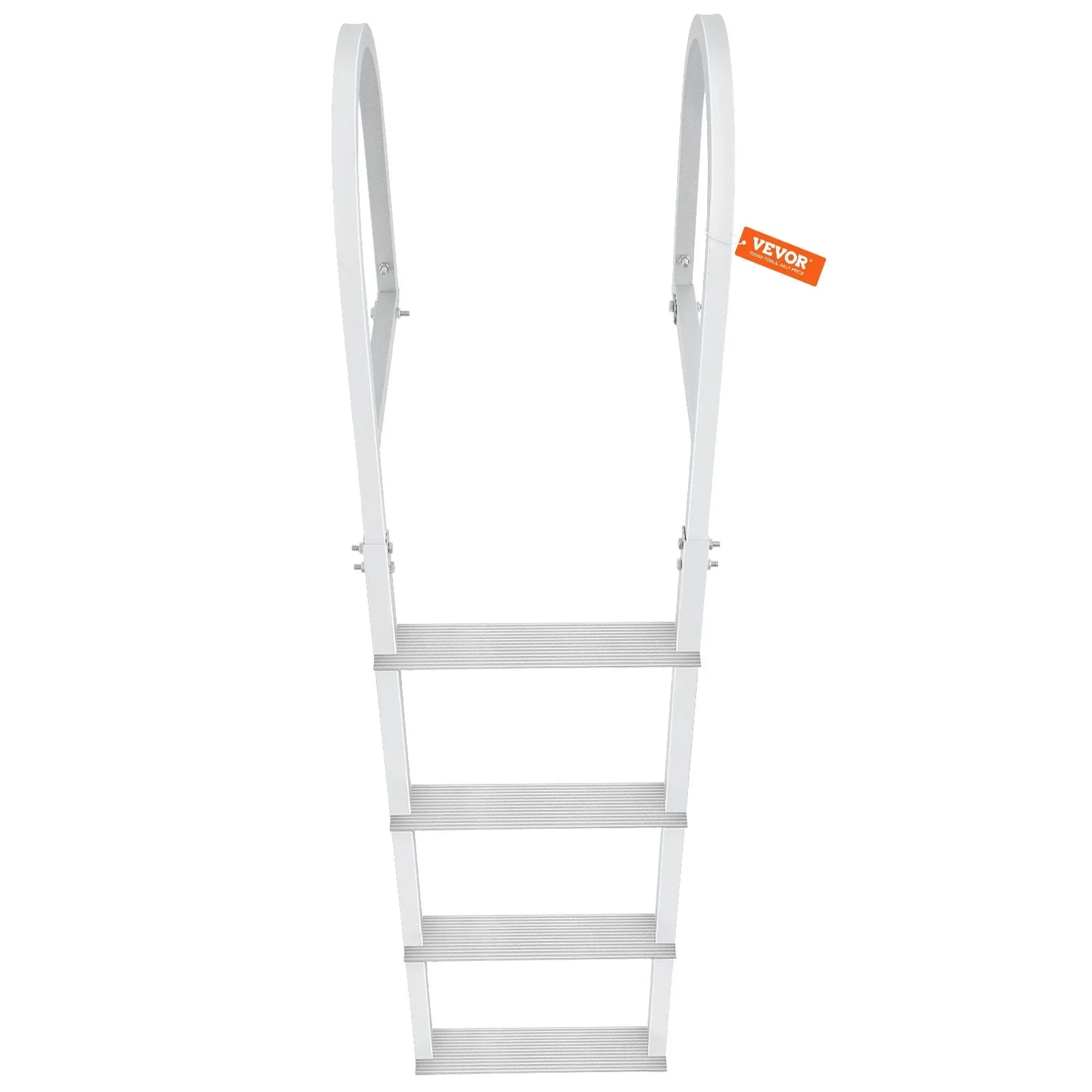 Dock Ladder, Removable 4 Steps, 500 lbs Load Capacity, Aluminum Alloy Pontoon Boat Ladder with 3.1'' Wide Step & Nonslip Rubber Mat, Easy to Install for Ship/Lake/Pool/Marine Boarding