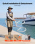 Removable Dock Ladder, 4 Steps, Aluminum Alloy Pontoon Boat Swim Ladder, with Non-Slip Wide Steps, 227 kg Weight Capacity, Quick Release Design, for Lake Swimming, Pool, Boat, Marine Boarding