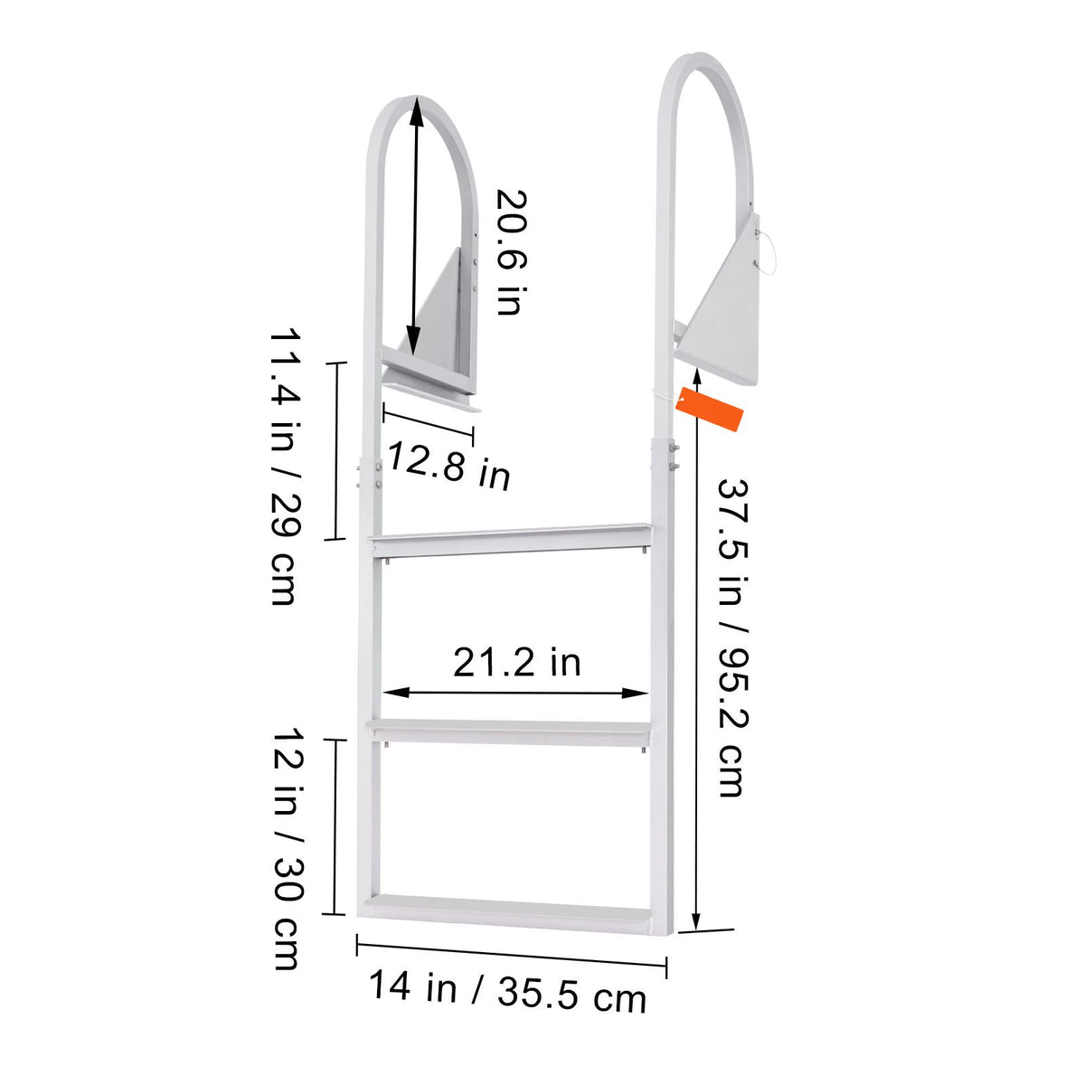 3 Step Flip Up Dock Ladder Aluminum Boat Ladder 159kg Marine Boarding