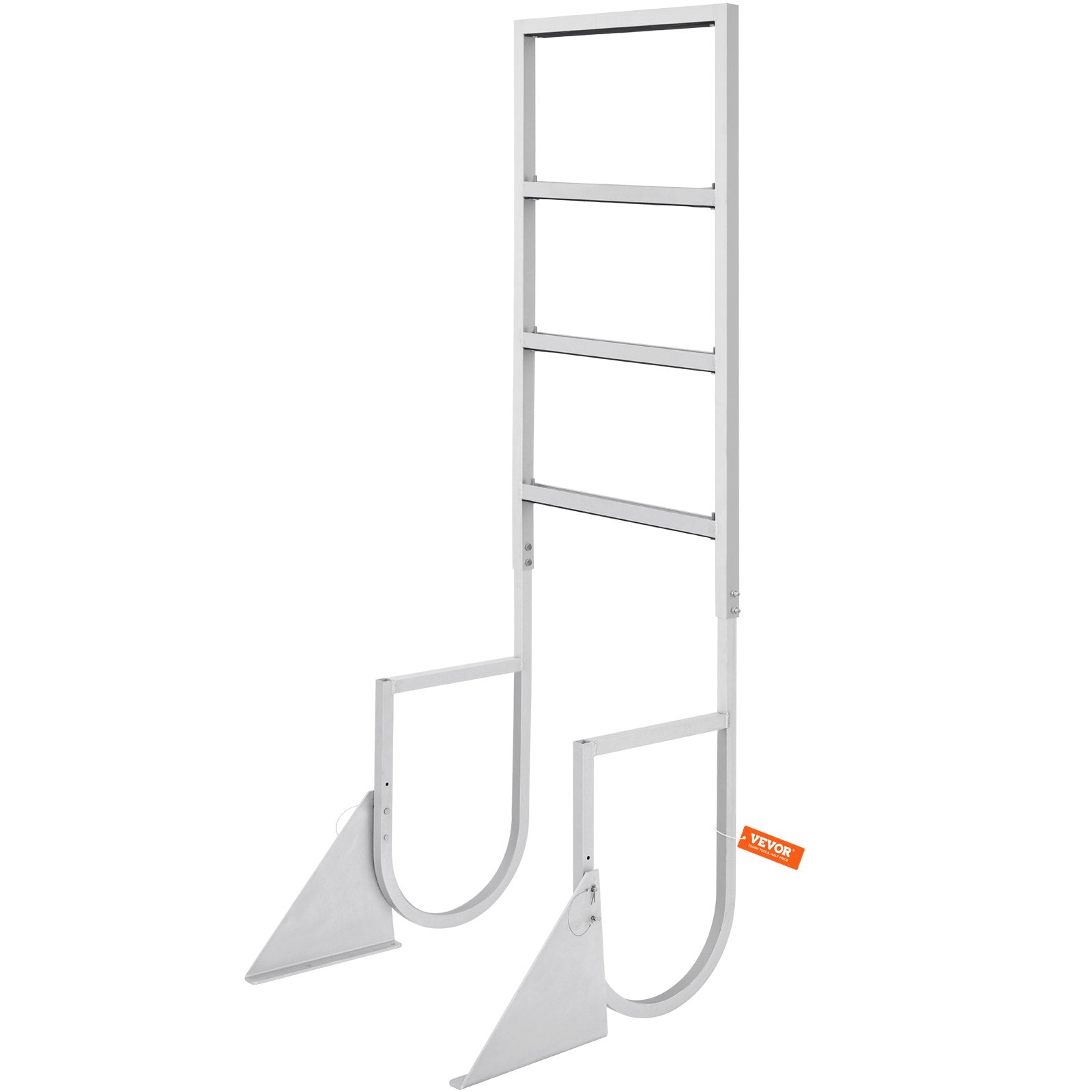 Dock Ladder, Flip-Up 4 Steps, 159 kg Load Capacity, Aluminum Alloy Pontoon Boat Ladder with 50.8 mm Wide Step & Nonslip Rubber Mat, Easy to Install for Ship/Lake/Pool/Marine Boarding