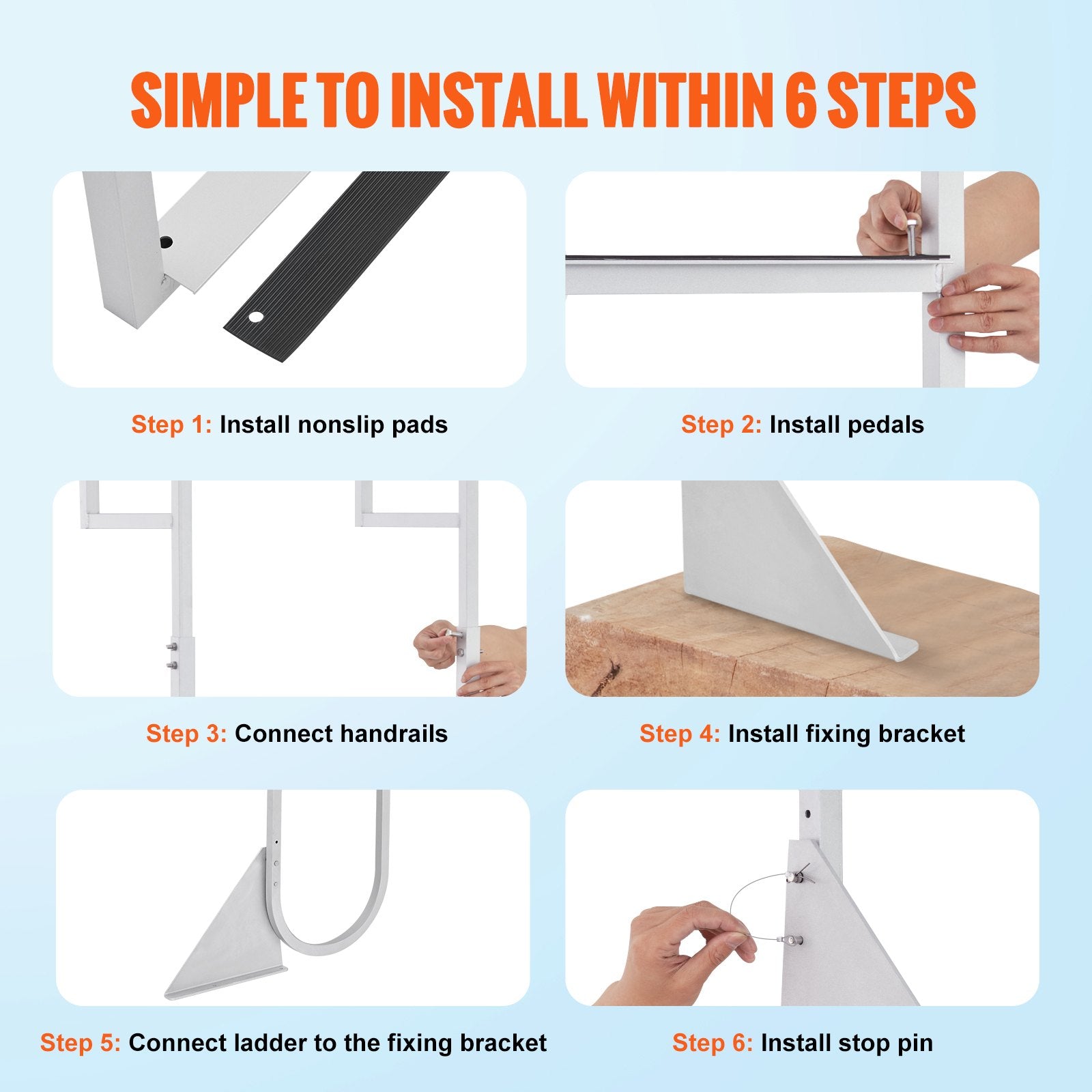 Dock Ladder, Flip-Up 4 Steps, 159 kg Load Capacity, Aluminum Alloy Pontoon Boat Ladder with 50.8 mm Wide Step & Nonslip Rubber Mat, Easy to Install for Ship/Lake/Pool/Marine Boarding