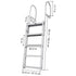 5 Step Retractable Dock Ladder Aluminum Boat Pool Ladder 350lbs Capacity