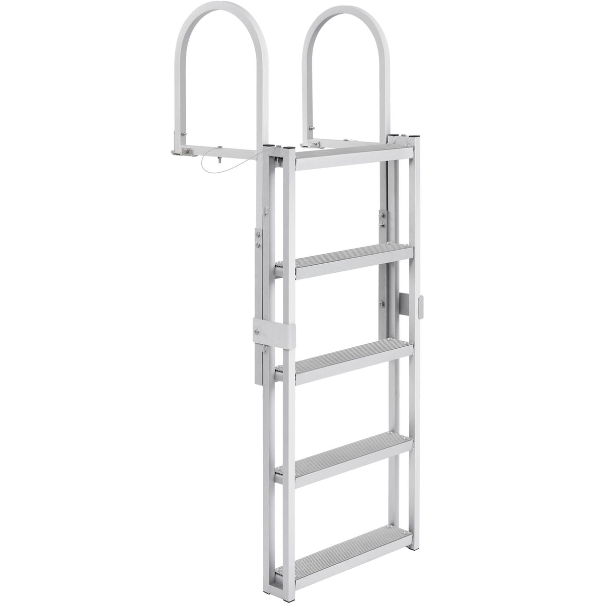 5 Step Retractable Dock Ladder Aluminum Boat Pool Ladder 350lbs Capacity