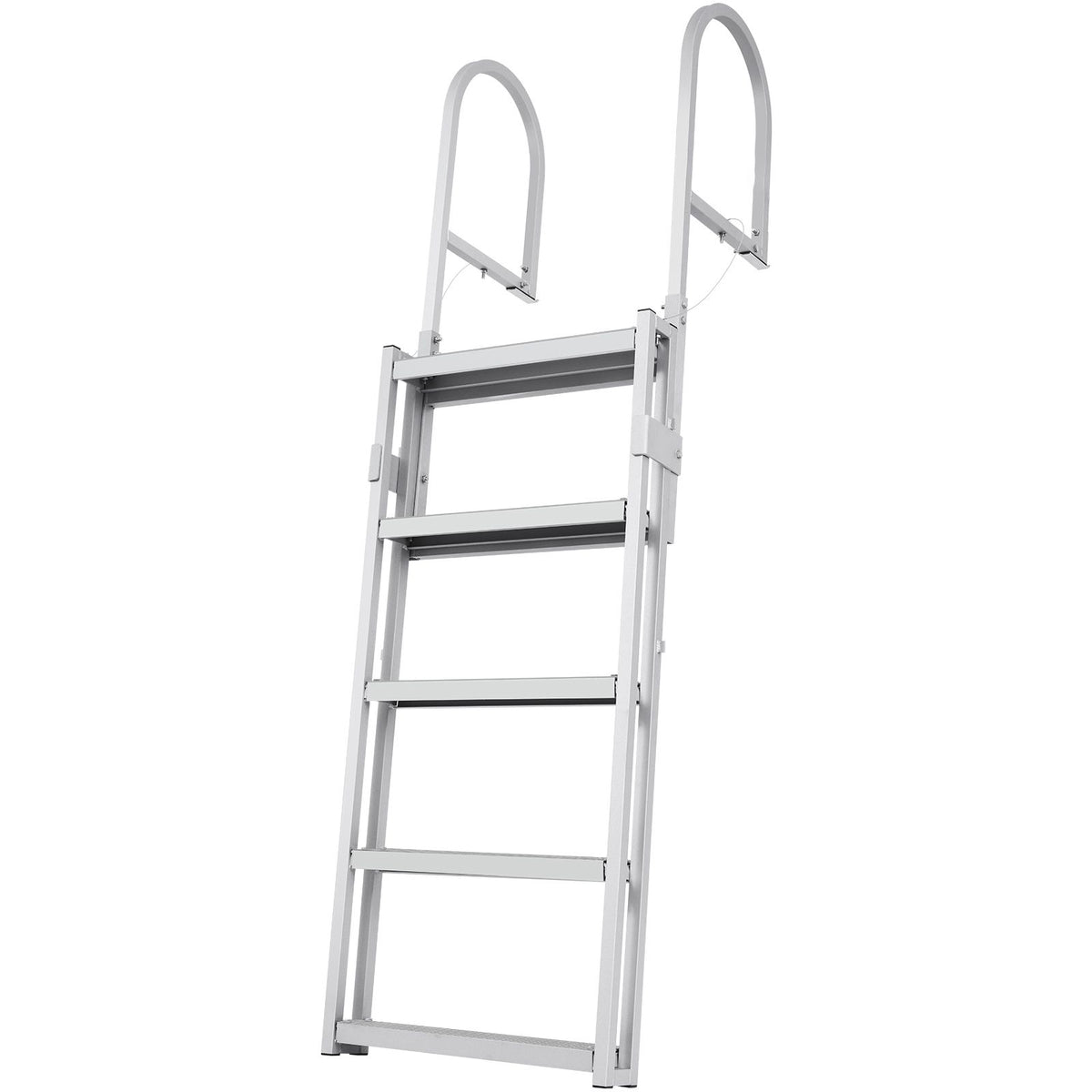 5 Step Retractable Dock Ladder Aluminum Boat Pool Ladder 350lbs Capacity