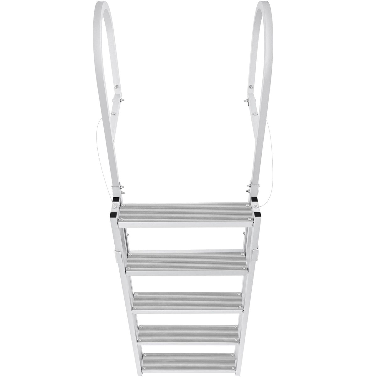 5 Step Retractable Dock Ladder Aluminum Boat Pool Ladder 350lbs Capacity
