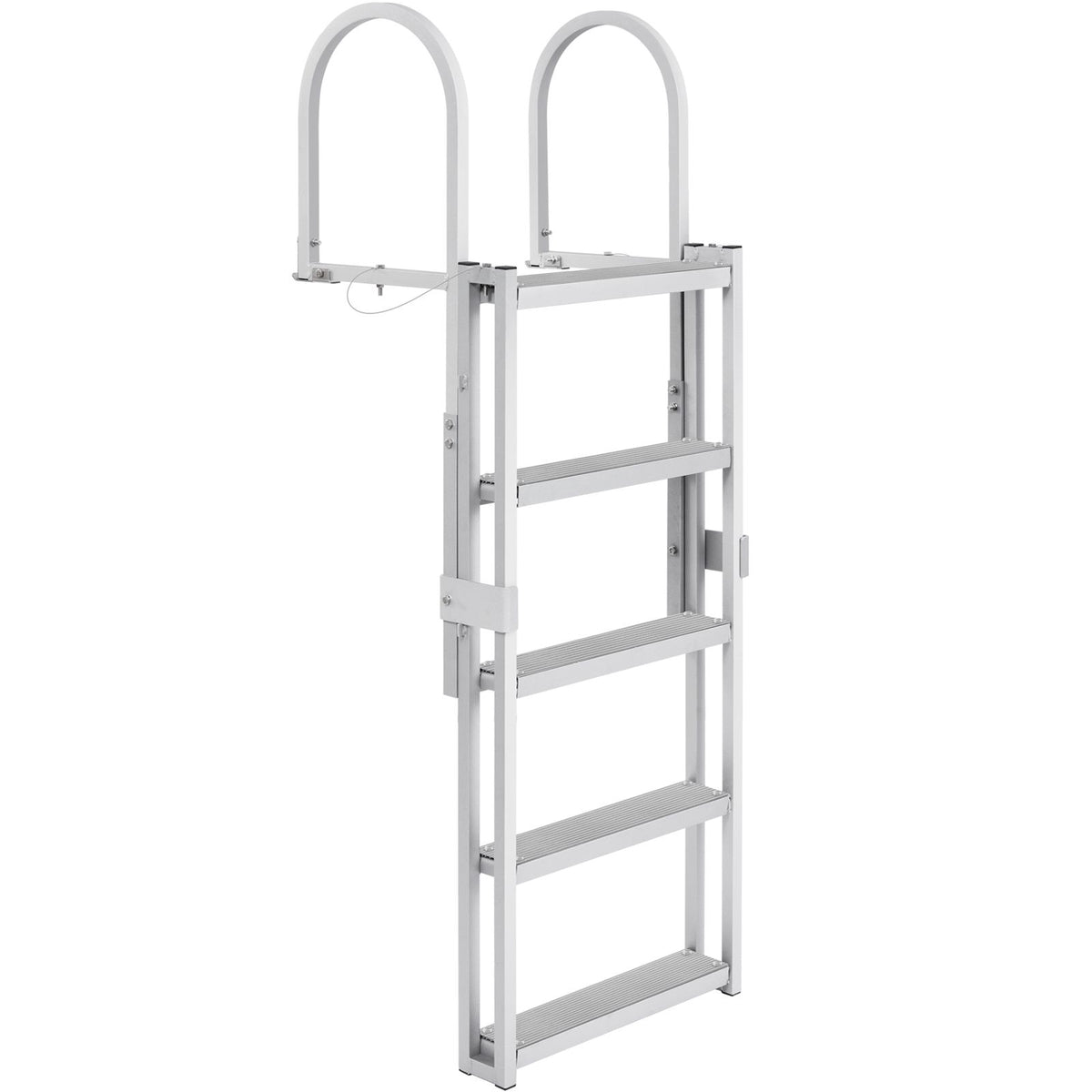 5 Step Retractable Dock Ladder Aluminum Boat Pool Ladder 350lbs Capacity