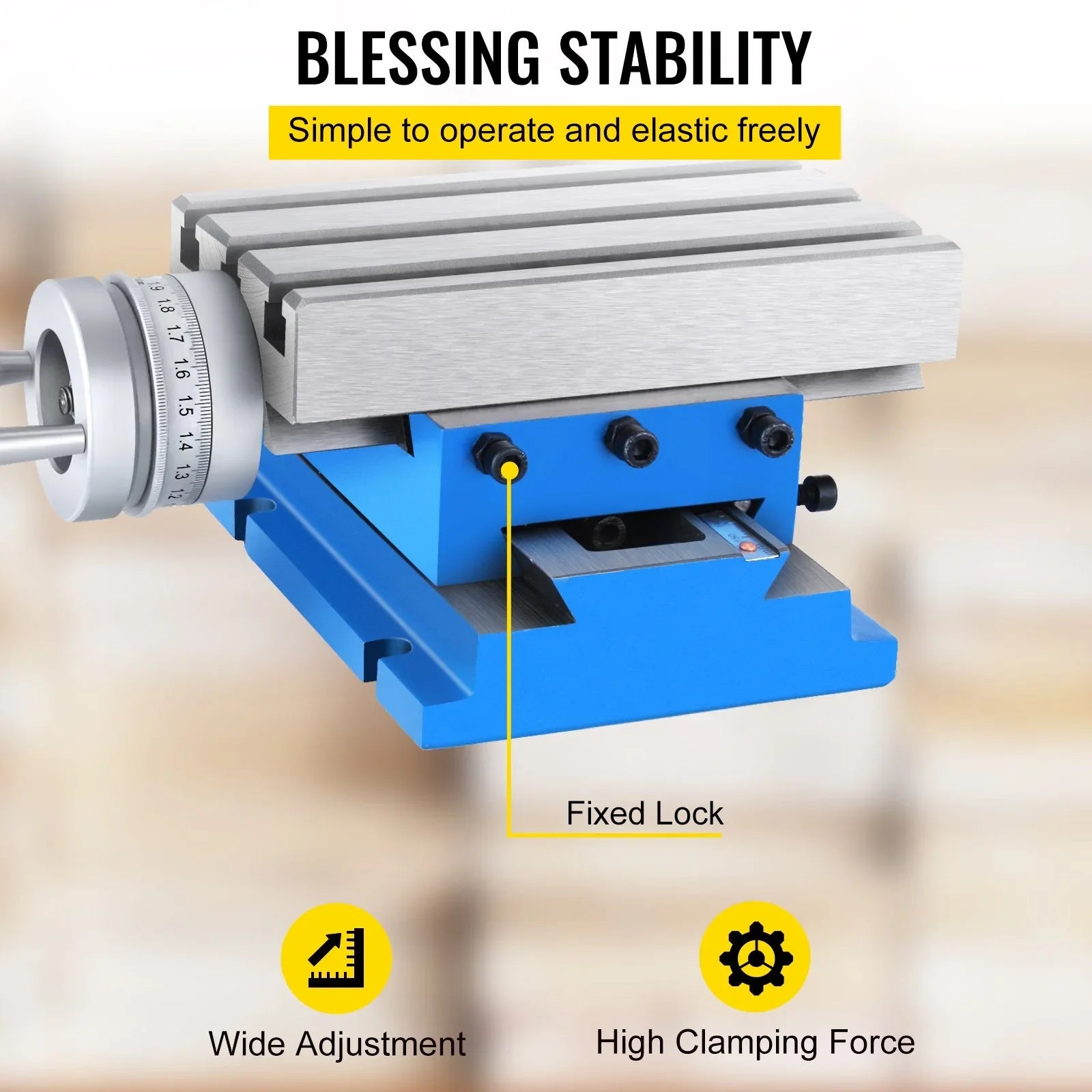 Compound Slide Milling Table – Precision XY, Cast Iron Base, T‑Slots, Adjustable
