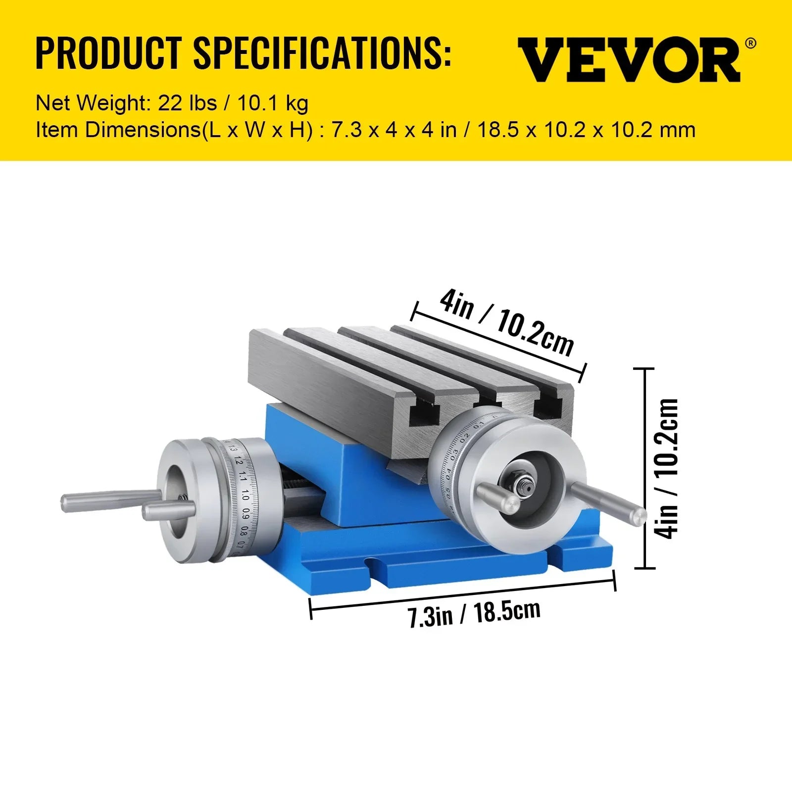 Compound Slide Milling Table – Precision XY, Cast Iron Base, T‑Slots, Adjustable