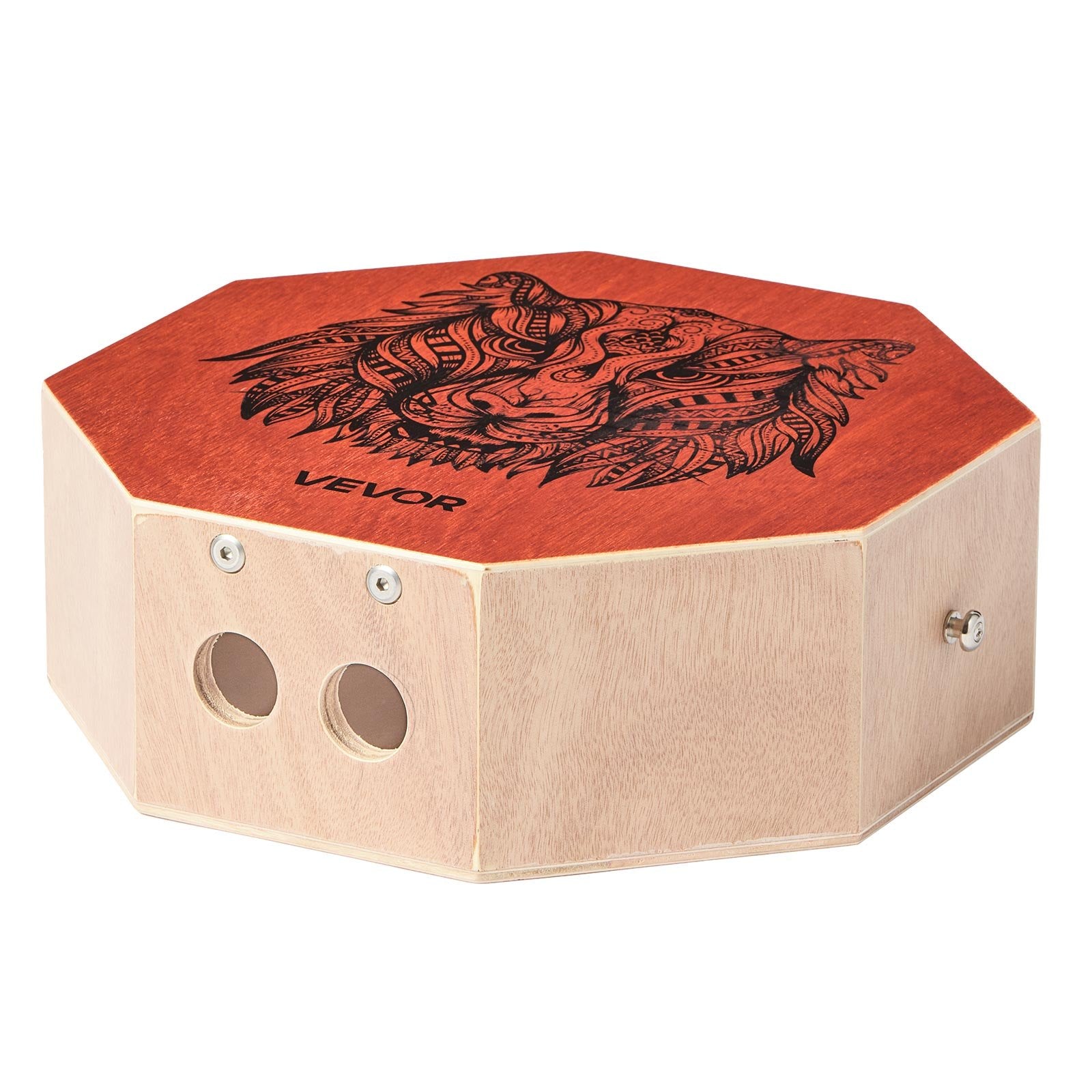 Unique Cajon Box Drum, with Internal  Guitar Strings, Portable Wooden Percussion Box, Birch Wood Drum Musical Instrument with Adjustable Strap, for Beginners & Professionals, 295 x 295 x 100 mm
