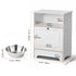 Pet Feeding Station w/ 2 Elevated Dog Bowls Dog Food & Toy Storage Cabinet