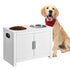 Pet Feeding Station with 2 Elevated Dog Bowls Food and Toy Storage Cabinet Set