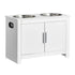 Pet Feeding Station with 2 Elevated Dog Bowls Food and Toy Storage Cabinet Set