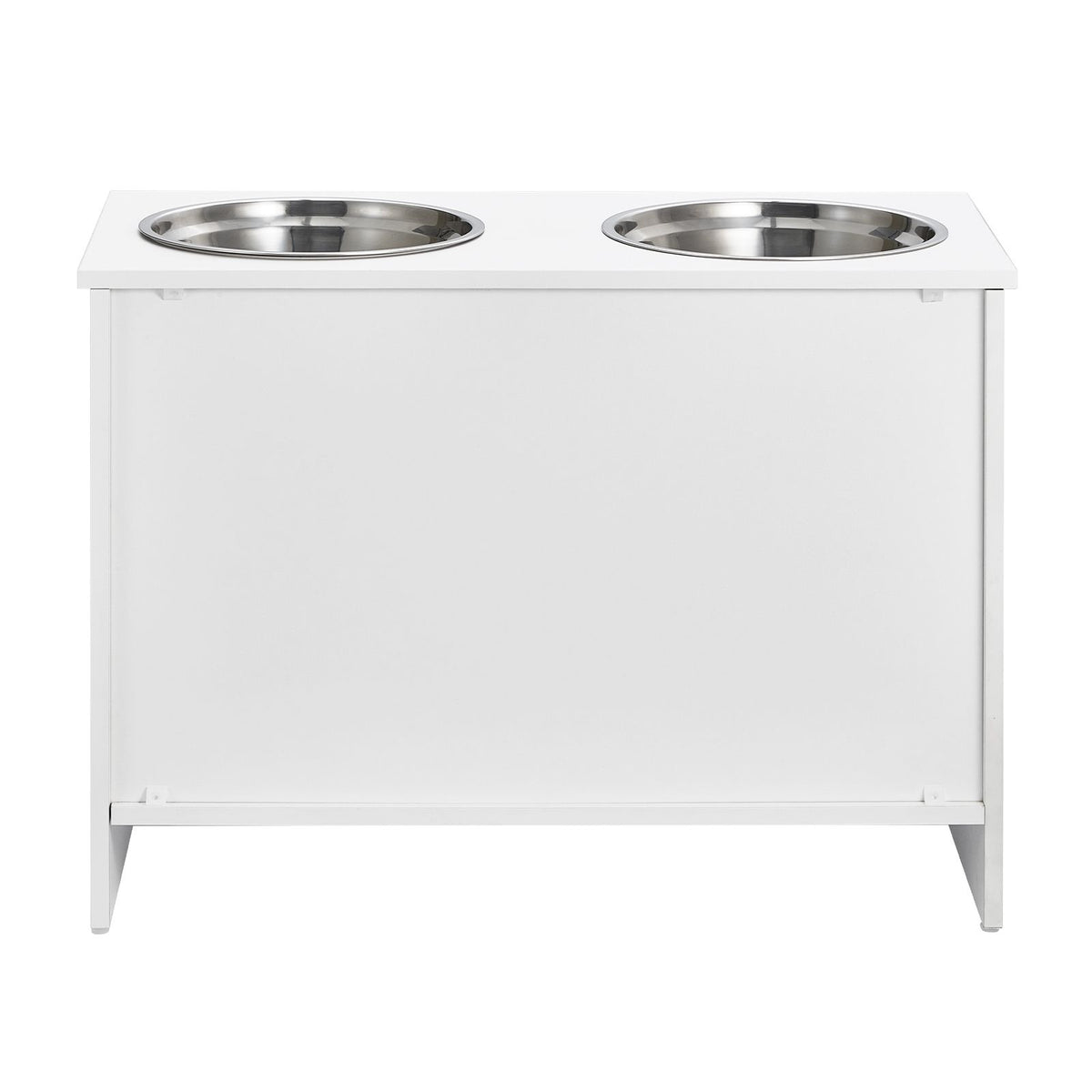 Pet Feeding Station with 2 Elevated Dog Bowls Food and Toy Storage Cabinet Set