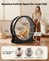 Cat Exercise Wheel, 120 cm Wooden Cat Running Wheel for Indoor Cats up to 12.7 kg, Cats Treadmill with Carpeted Runway & Locking Mechanism, Quiet Kitten Sport Toys for Pets Fitness, Black
