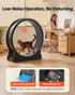 Cat Exercise Wheel, 120 cm Wooden Cat Running Wheel for Indoor Cats up to 12.7 kg, Cats Treadmill with Carpeted Runway & Locking Mechanism, Quiet Kitten Sport Toys for Pets Fitness, Black
