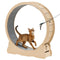 Cat Exercise Wheel, 120cm Wooden Cat Running Wheel for Indoor Cats up to 12.7kg Cats Treadmill with Carpeted Runway & Locking Mechanism, Quiet Roller Kitten Sport Toys for Pets Fitness & Health