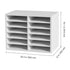 Wood Literature Organizer Adjustable File Sorter 12 Compartments White