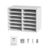 Wood Literature Organizer Adjustable File Sorter 12 Compartments White