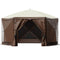 Pop-up Camping Gazebo Camping Canopy Shelter 6 Sided 10' x 10' Sun Shade