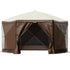 Pop-up Camping Gazebo Camping Canopy Shelter 6 Sided 10' x 10' Sun Shade