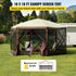 Pop-up Camping Gazebo Camping Canopy Shelter 6 Sided 10' x 10' Sun Shade