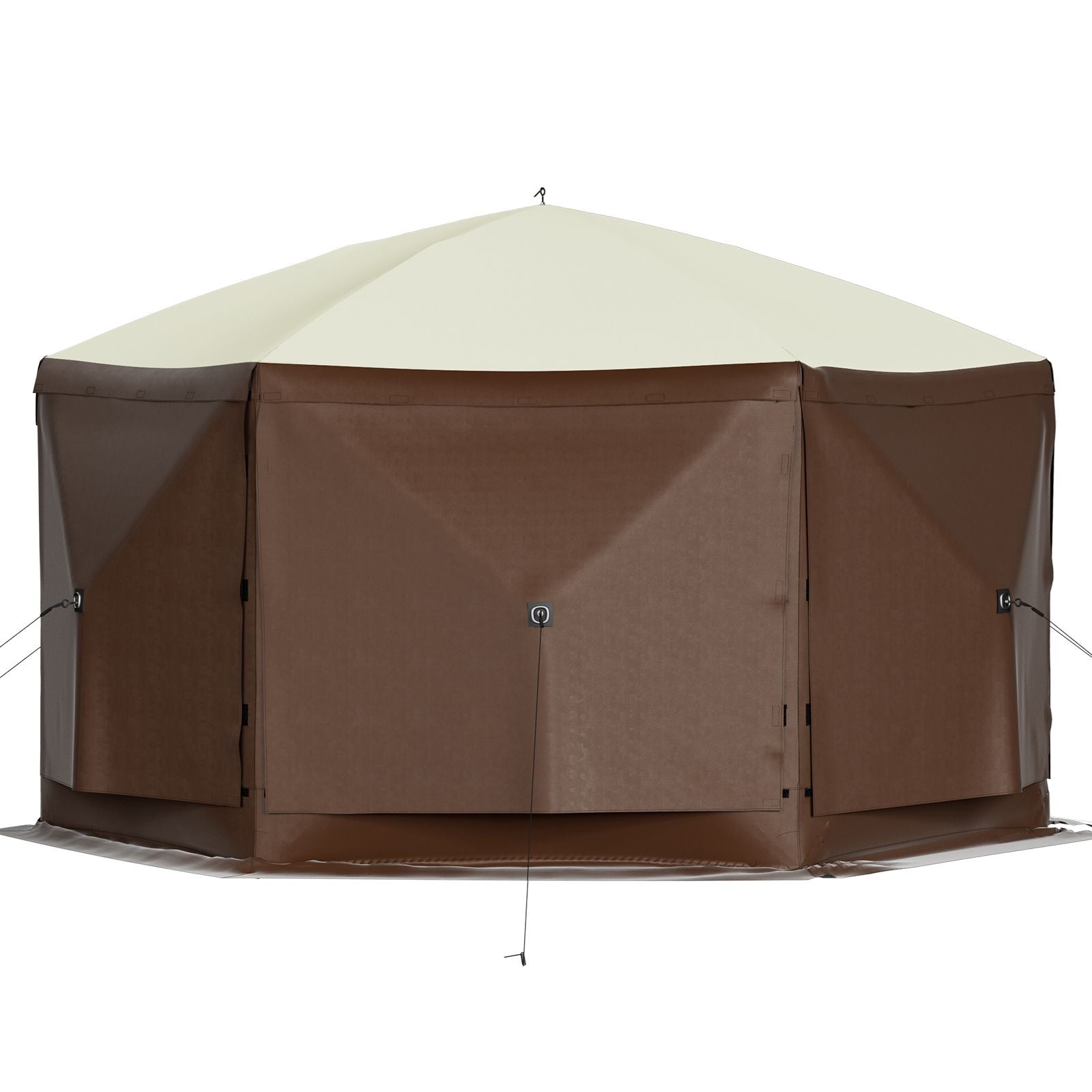 Pop-up Camping Gazebo Camping Canopy Shelter 6 Sided 10' x 10' Sun Shade