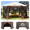 Pop-up Camping Gazebo Camping Canopy Shelter 6 Sided 10' x 10' Sun Shade