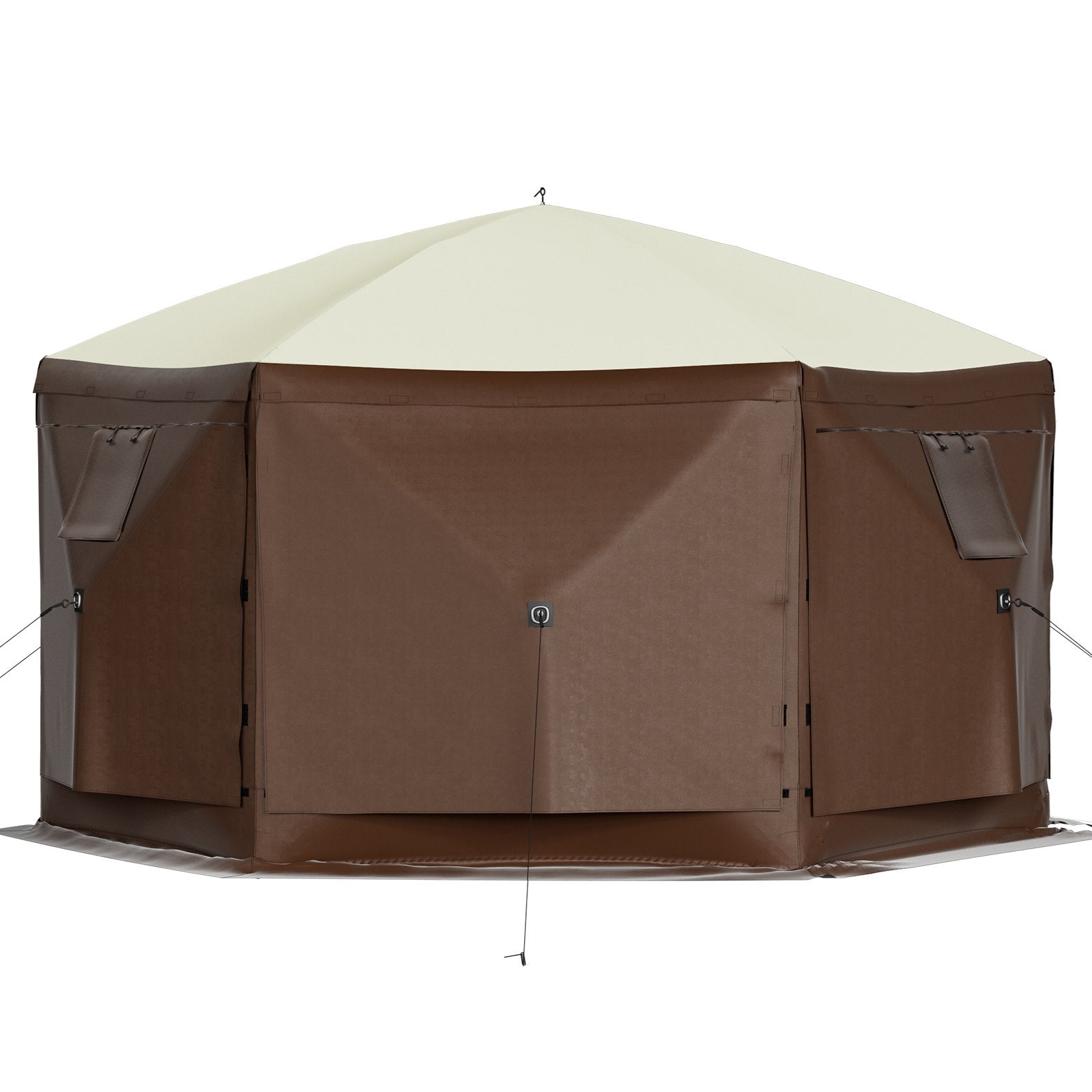 Pop-up Camping Gazebo Camping Canopy Shelter 6 Sided 10' x 10' Sun Shade