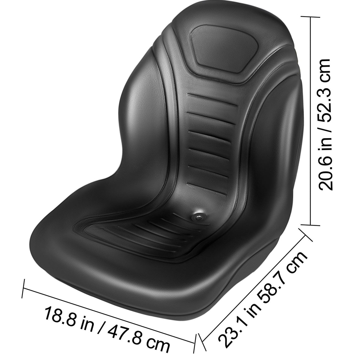 Universal Tractor Seat Replacement High Back Mower Forklift Seat Black Vinyl