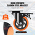 Caster Wheels, 101.6 mm Swivel Plate Casters, Set of 4, with Security A/B Locking No Noise PVC Wheels, Heavy Duty 159 kg Load Capacity Per Caster, Non-Marking Wheels for Cart Furniture Workbench