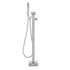 Freestanding Bathtub Faucet, Floor Mount, Freestanding Tub Filler, Shower Mixer Taps, Two Water Modes, Swivel Spout, for Bathing & Showering Pet Bathing Cleaning Drains Toilet Flushing