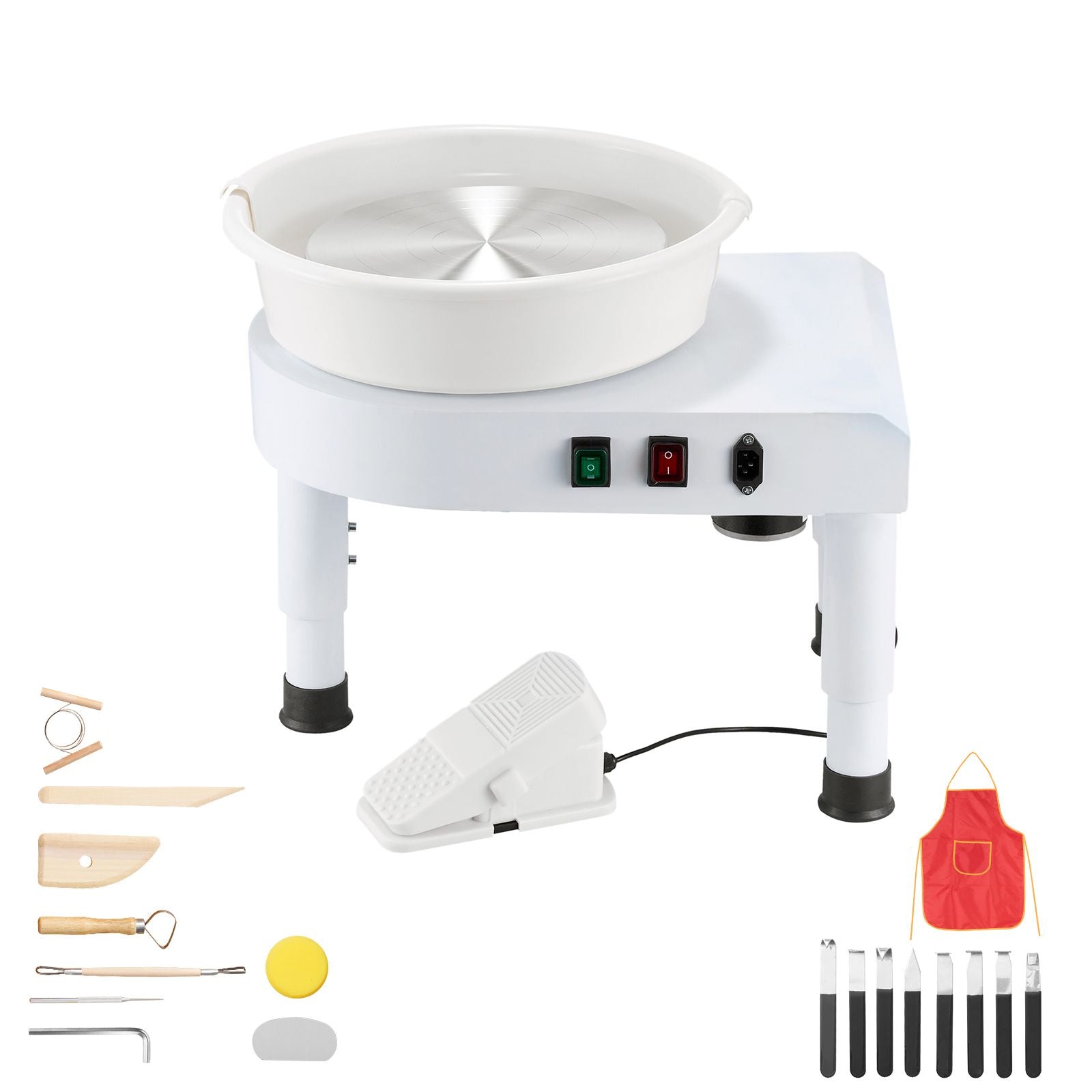 28cm Pottery Wheel Ceramic Machine 350W 60-300RPM Foot Pedal DIY Kit