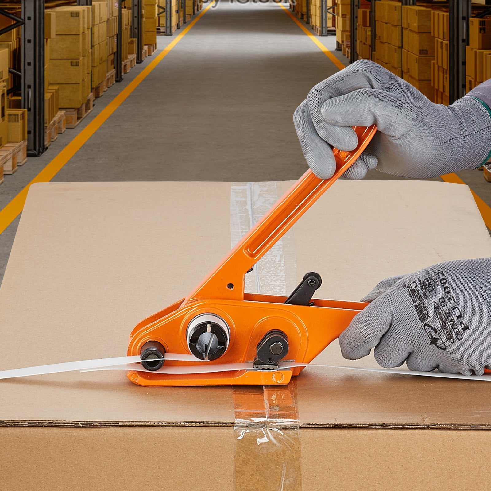 Banding Strapping Kit with Strapping Tensioner Tool, Banding Sealer Tool, 300 m Length PET Band, 300 Metal Seals, Pallet Packaging Strapping Banding Kit Banding Packaging Strapping for Packing