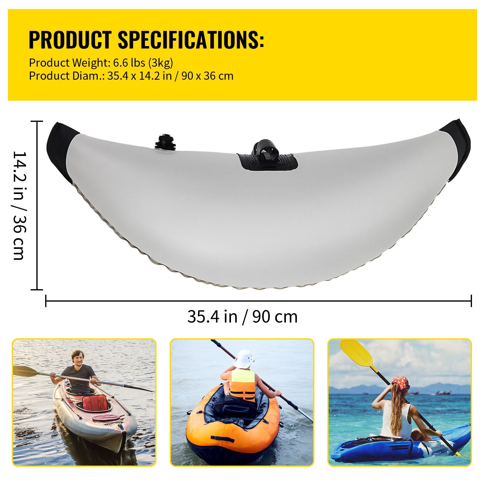 Kayak Outrigger Stabilizer Inflatable Outrigger Float 2PCS PVC w/ Arms Rod