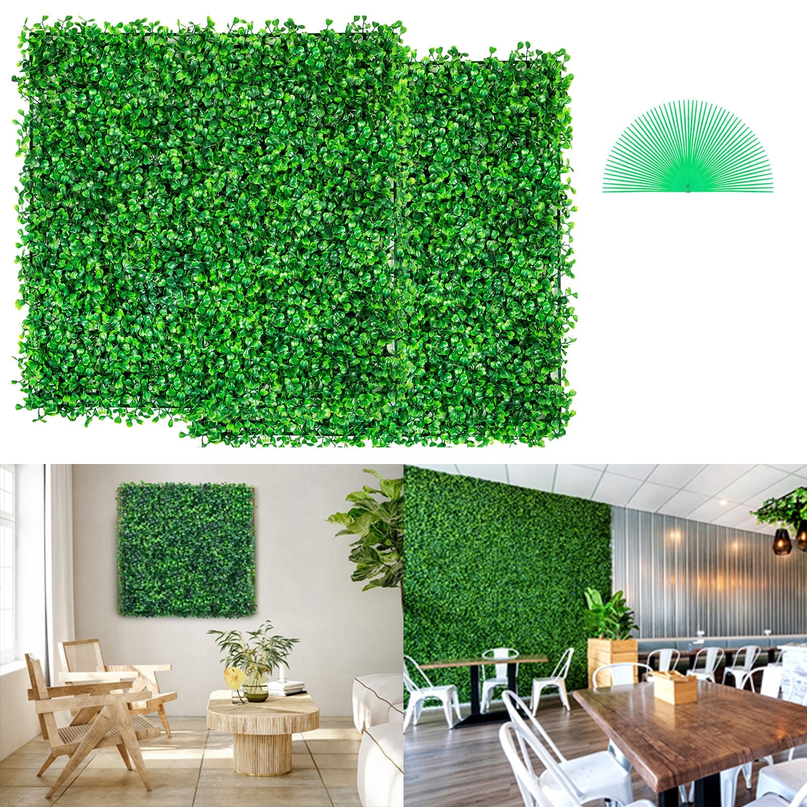 12PCS Artificial Boxwood Panels 10x10 Inch UV Protected Hedge Wall Mat