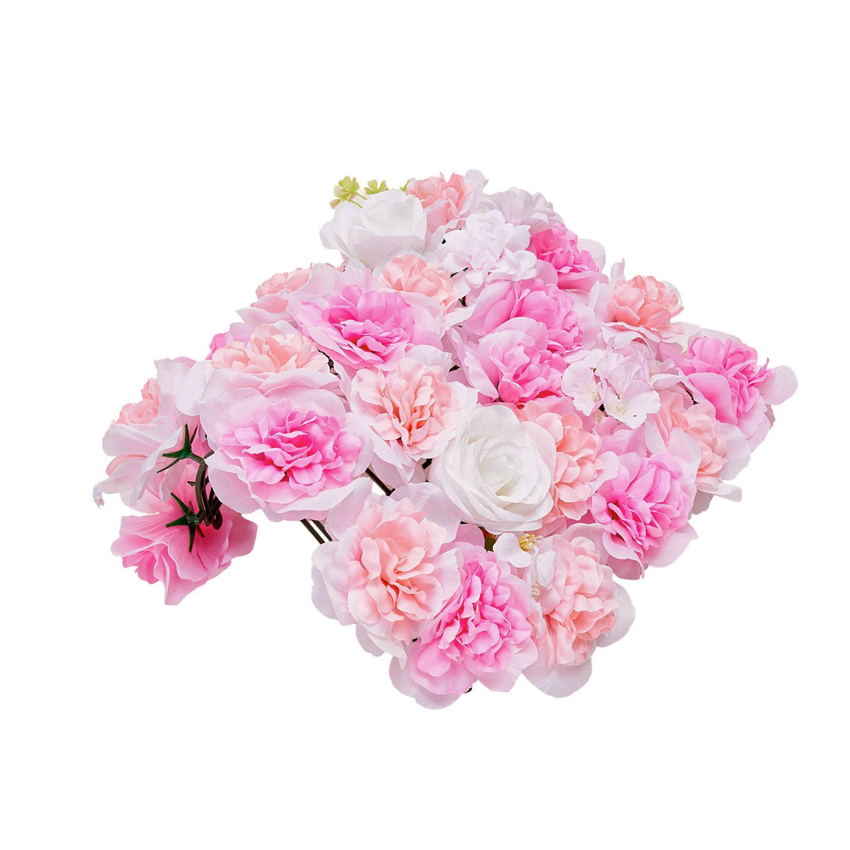 12PCS 3D Flower Wall Panels Pink Artificial Floral Backdrop Wedding Decor