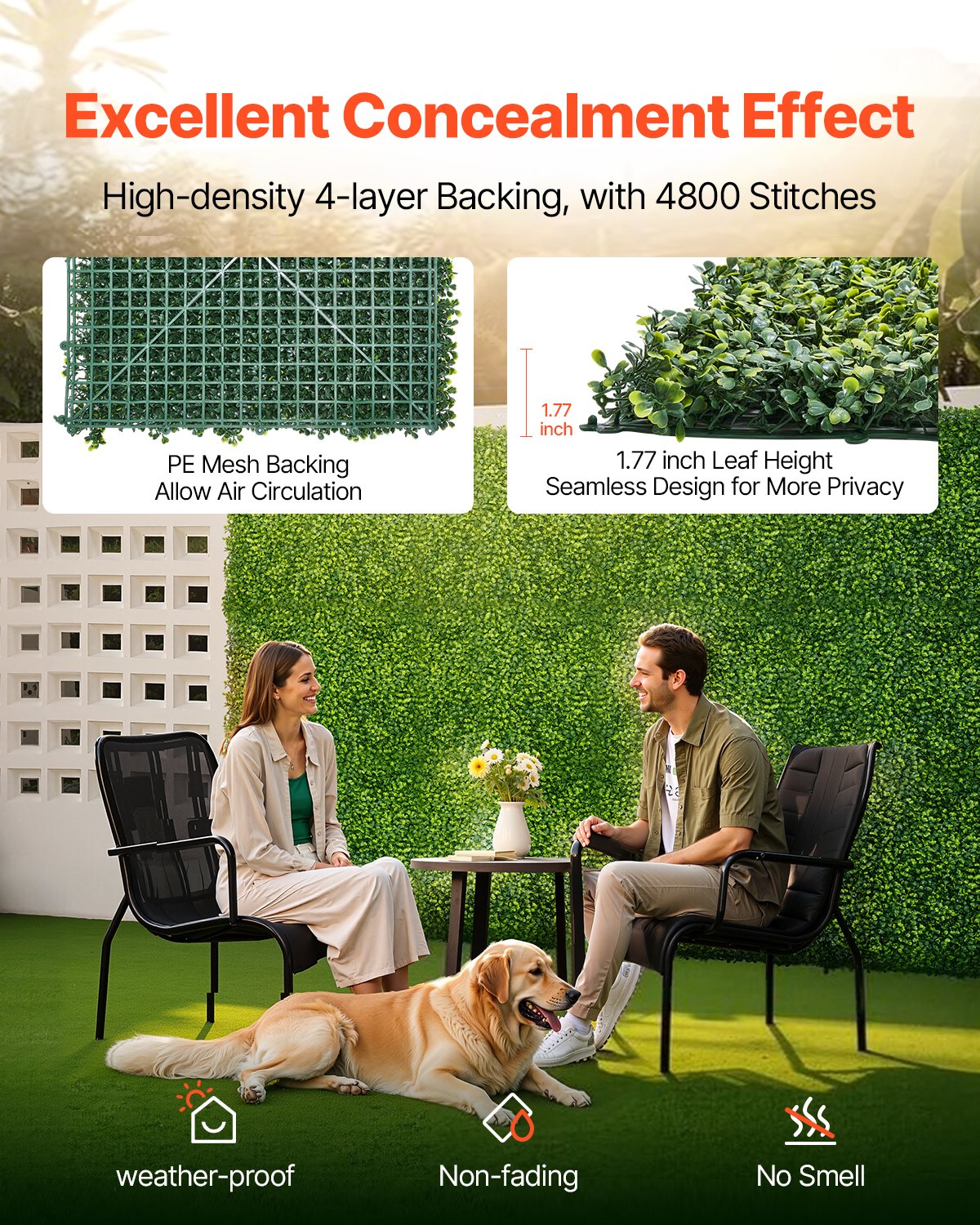 Artificial Grass Wall Panels, 40 x 120 inch, Milan Grass Greenery Boxwood Panel for Indoor Outdoor Green Decor & Ivy Fence Covering, Privacy Backdrop Wall Hedge Screen for Garden