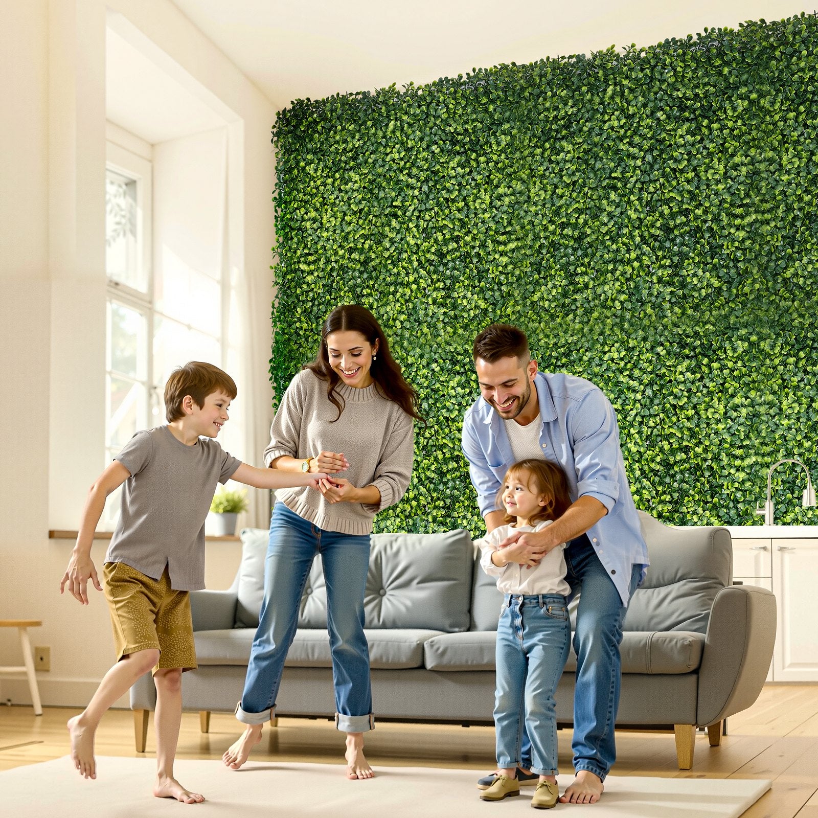 Artificial Grass Wall Panels, 40 x 120 inch, Milan Grass Greenery Boxwood Panel for Indoor Outdoor Green Decor & Ivy Fence Covering, Privacy Backdrop Wall Hedge Screen for Garden