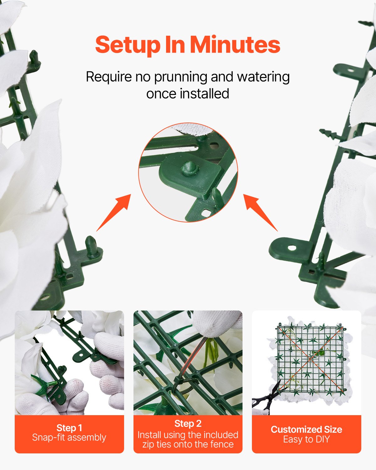 3D Flower Wall Panel, 24 PCS 15 x 15 inch, Artificial Floral Wall Background Mesh Backing Mat,Seamless Design&Easy Installation for Wedding Valentines Day Home Ba Party Backdrop Decor,White