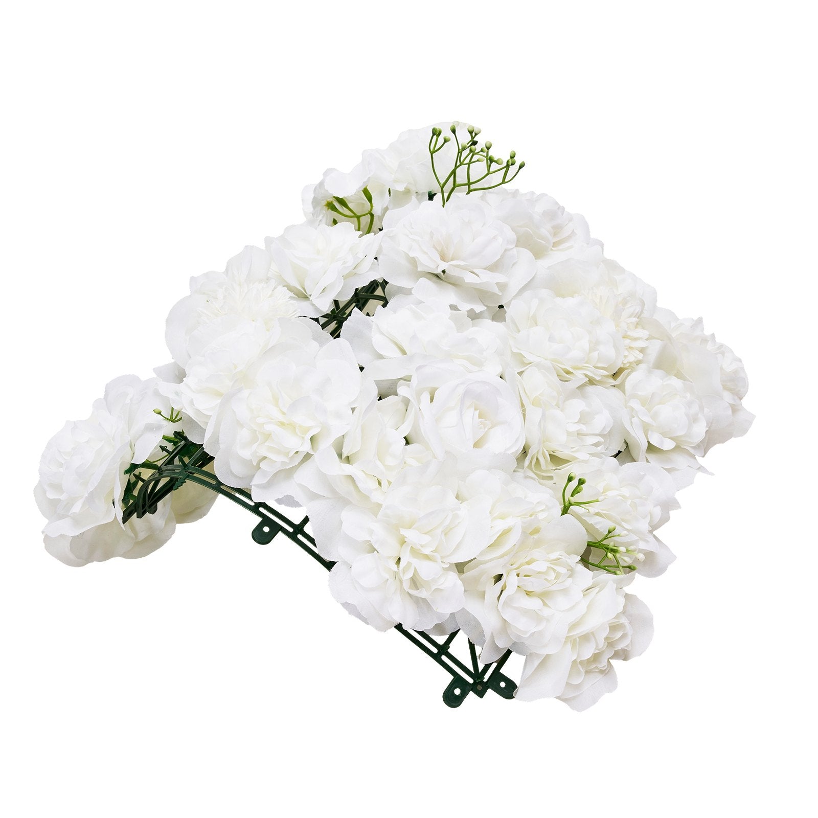 3D Flower Wall Panel, 24 PCS 15 x 15 inch, Artificial Floral Wall Background Mesh Backing Mat,Seamless Design&Easy Installation for Wedding Valentines Day Home Ba Party Backdrop Decor,White